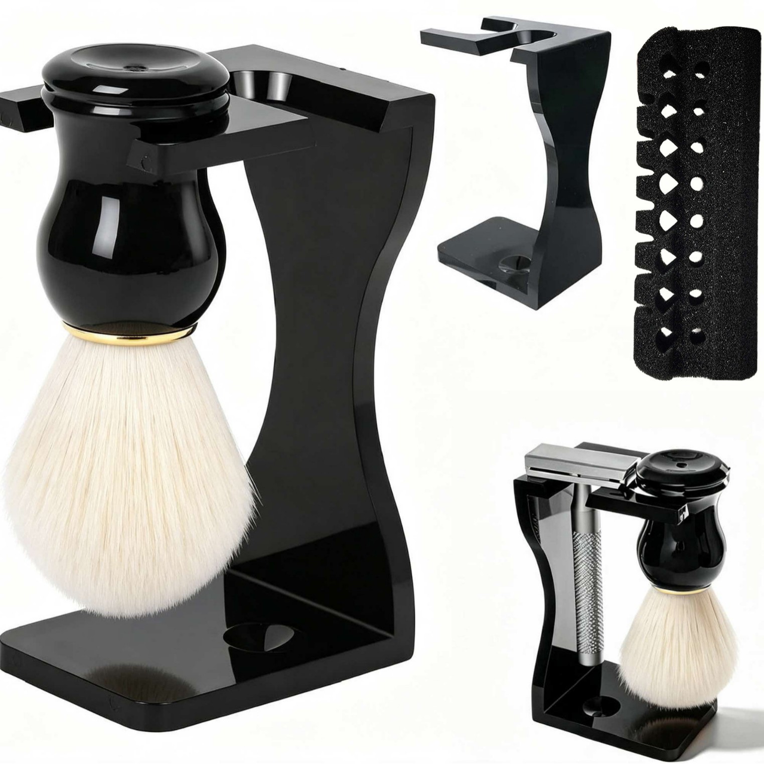 Mens Grooming Travel Kit - Zestaw do golenia ręcznego: pędzel do